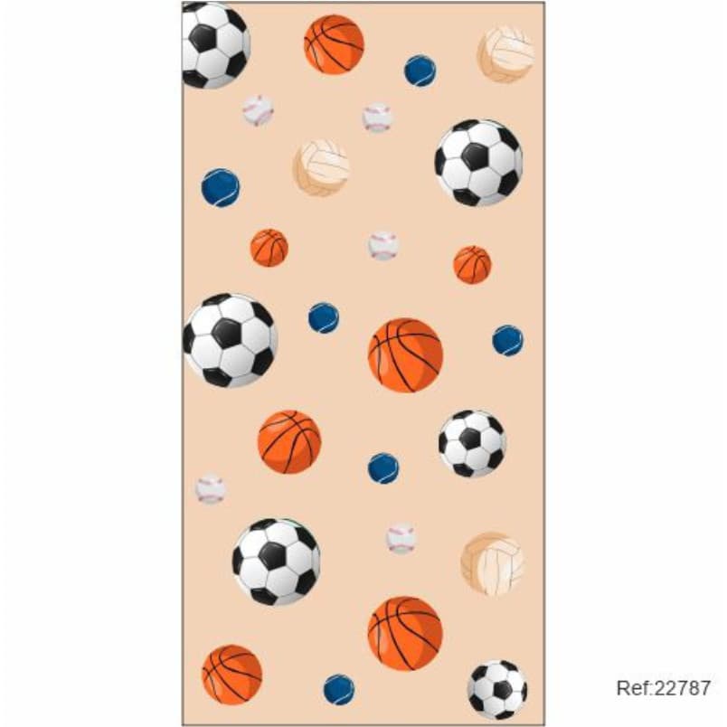 Painel Vertical Esporte Bola De Futebol Basquete  1,00x2,10 Em Tecido Elanca
