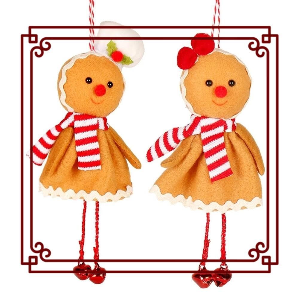 Decorações De Natal , Pequeno Enfeite De Árvore Não Tecido , Pingente De Suspensão De Homem-Biscoito Feito À Mão Para Cr