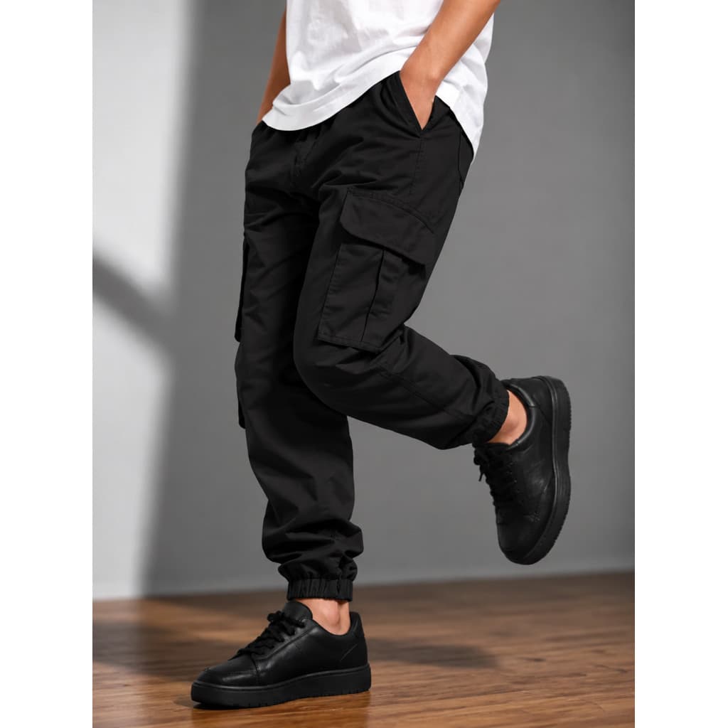 Calça Cargo juvenil infantil menino Masculina Jogger com Bolsos estilosa Confortável streetwear 2026
