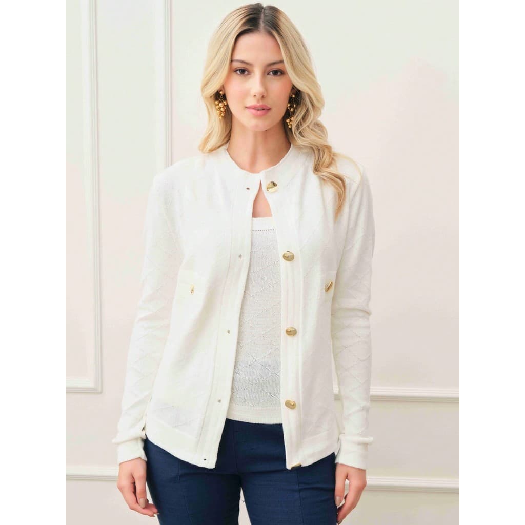 Sissi Conjunto de cropped e casaco de trico modal com botao
