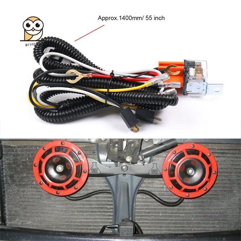Kit De Chicote Elétrico De Relé De Buzina 12V , Montagem Em Grade , Buzinas De Tom De Explosão , Plugue De Fiação Para C