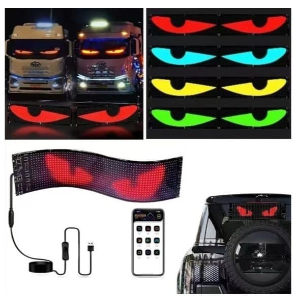 Painel De LED Pixel Matriz Rolagem Publicidade Flexível USB 5V Sinal Do Carro Controle App Bluetooth
