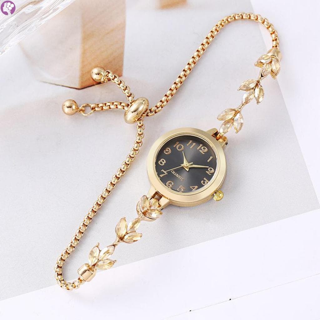 Relógios De Cristal Femininos Pulseira Forma Flor Design Bandas Corrente Relógio Para Namorada Presente Aniversário