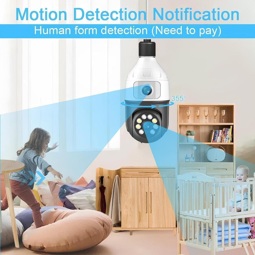Icsee 360​​°Câmera de segurança Wifi de lente dupla com visão noturna