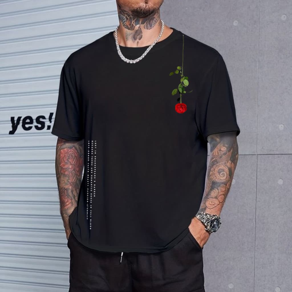 Camiseta Streetwear Rosa Virada Unissex Algodão Camisa Masculina Confortável Promoção