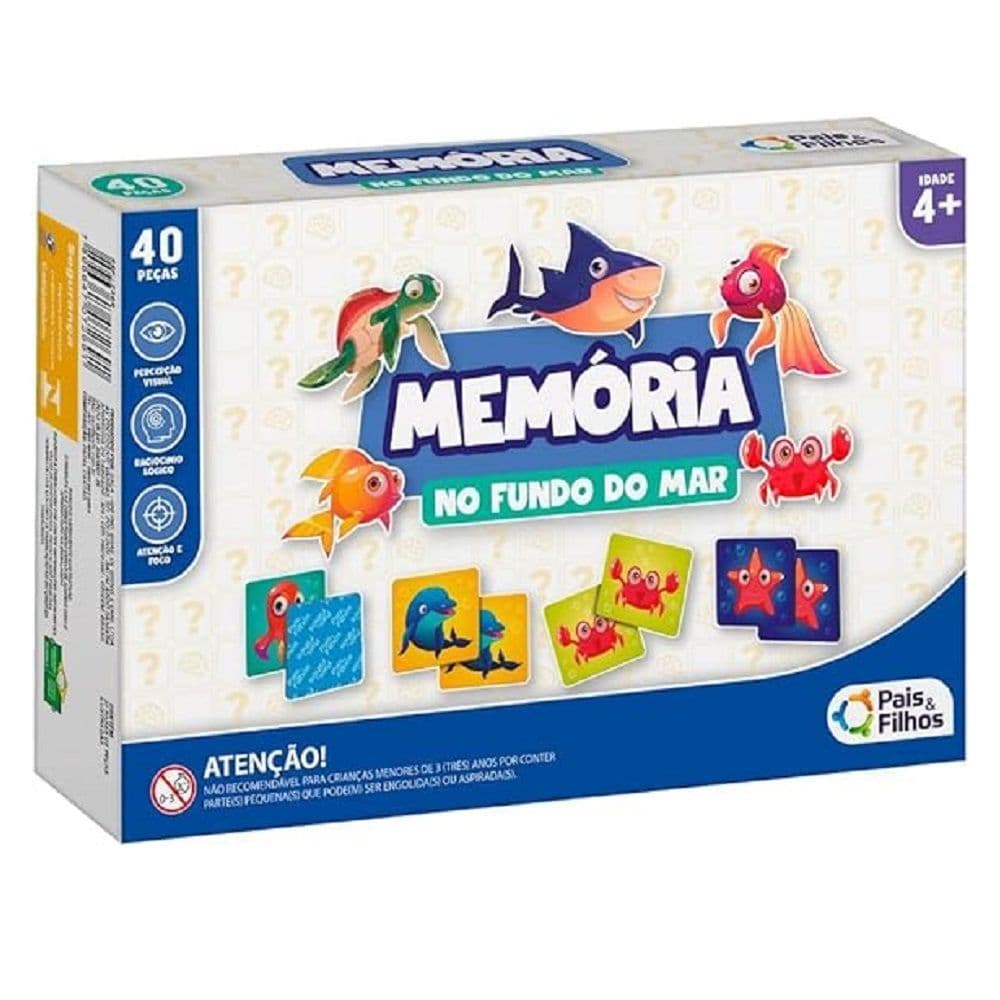 Jogo da Memória Fundo do Mar - Pais &amp; Filhos