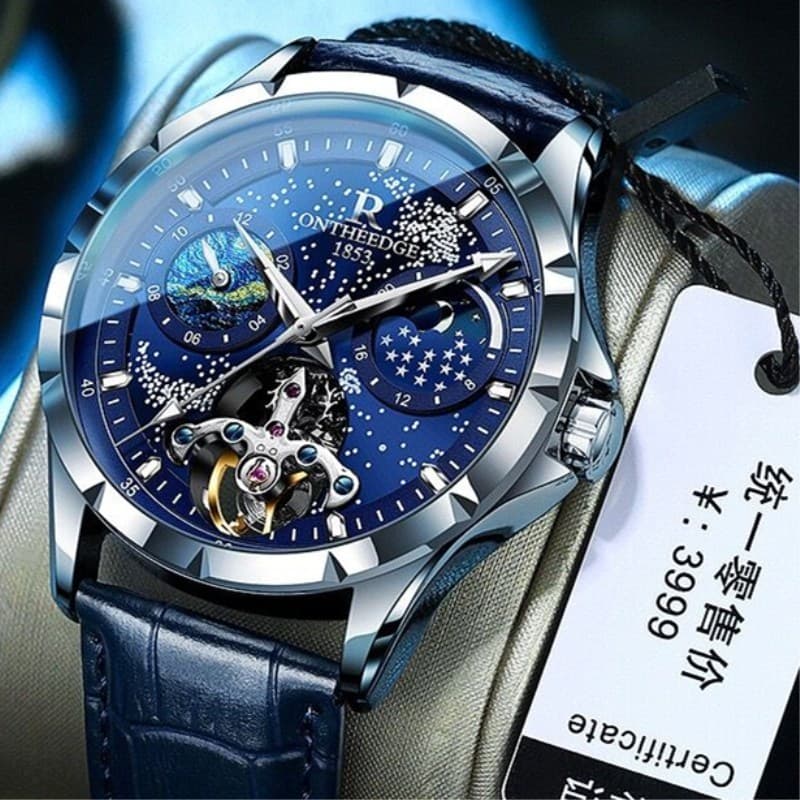 Swiss Gypsophila Novo Estilo Relógio Mecânico Automático Masculino Oco À Prova D 'Água Luminoso Multi-Função Estrela Mar