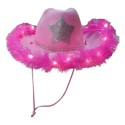 Chapéu Ana Castela Rosa Que Brilha Com Led Luzes Rbd Festa