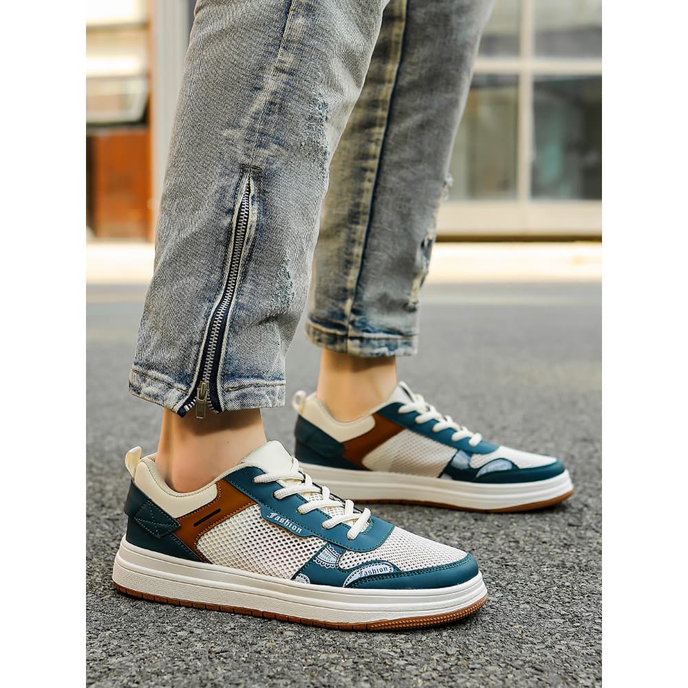 Sapatos masculinos de tamanho grande 45 verão respirável oco tênis masculino 46 baixo-Top estudante Net sapatos 47 fino