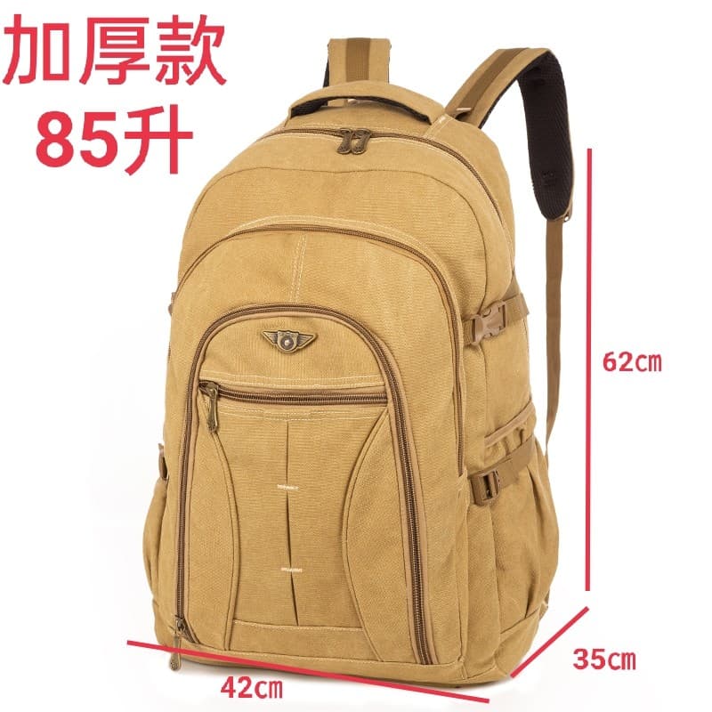 Mochila de lona grossa de 70 litros, Super grande capacidade, masculina, retrô, viagem ao ar livre, bagagem, viagem, mon