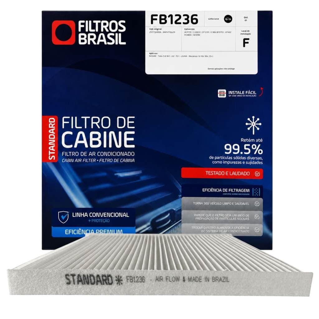 Filtro De Ar Condicionado Cabine Nissan Versa March 1.0 12v 3 Cilindros 2015 Em Diante