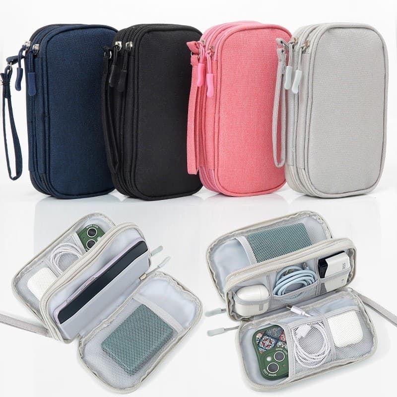 Necessaire organizadora bolsa portatil celular cabos fios armanazamento