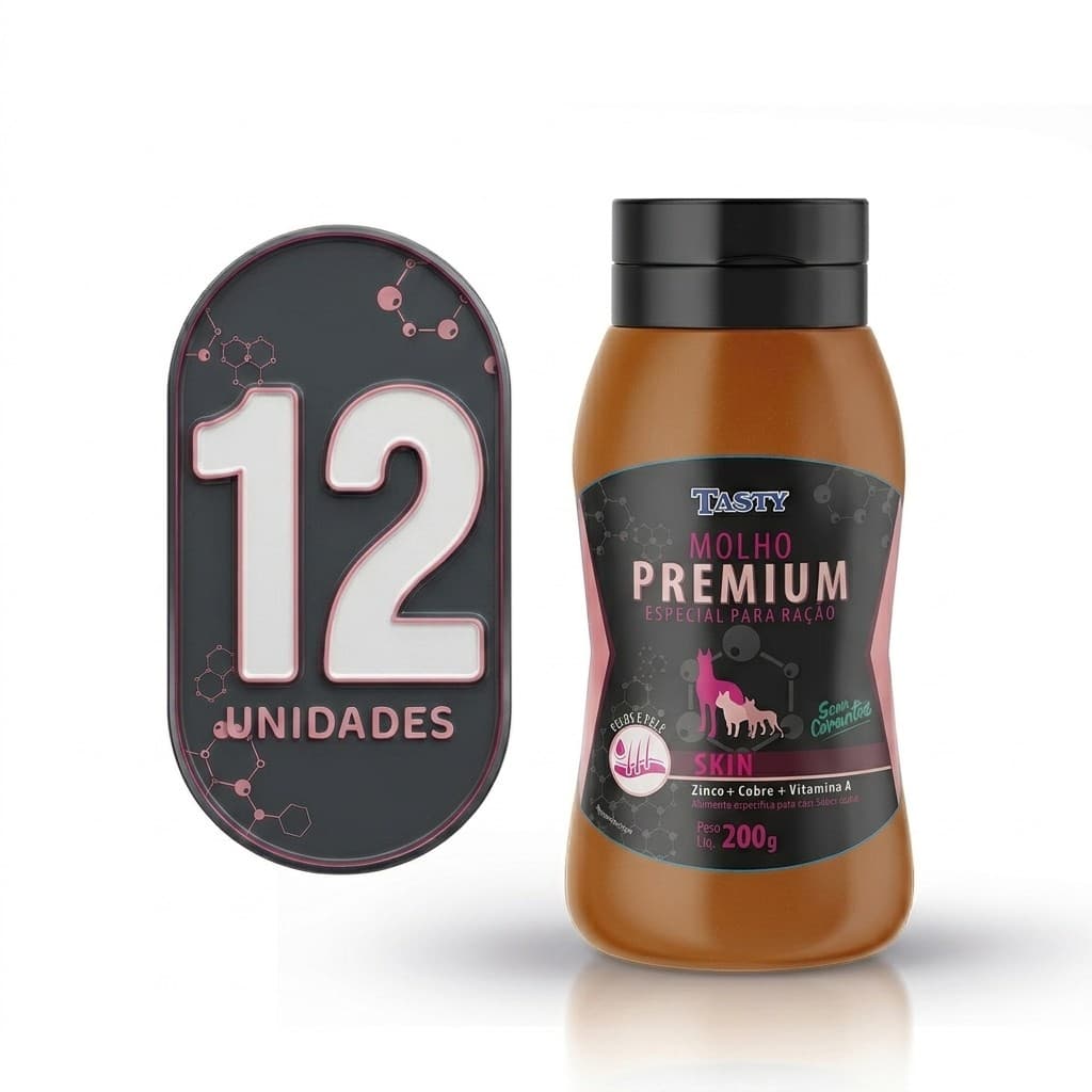 CAIXA C/ 12 - Molho Premium DOOGS para Ração SKIN 200gr.