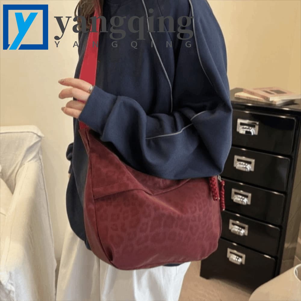 Bolsa Crossbody Com Estampa De Leopardo YANGQING , De Bolinho De Poliéster Zíper Ombro Leve De Grande Capacidade
