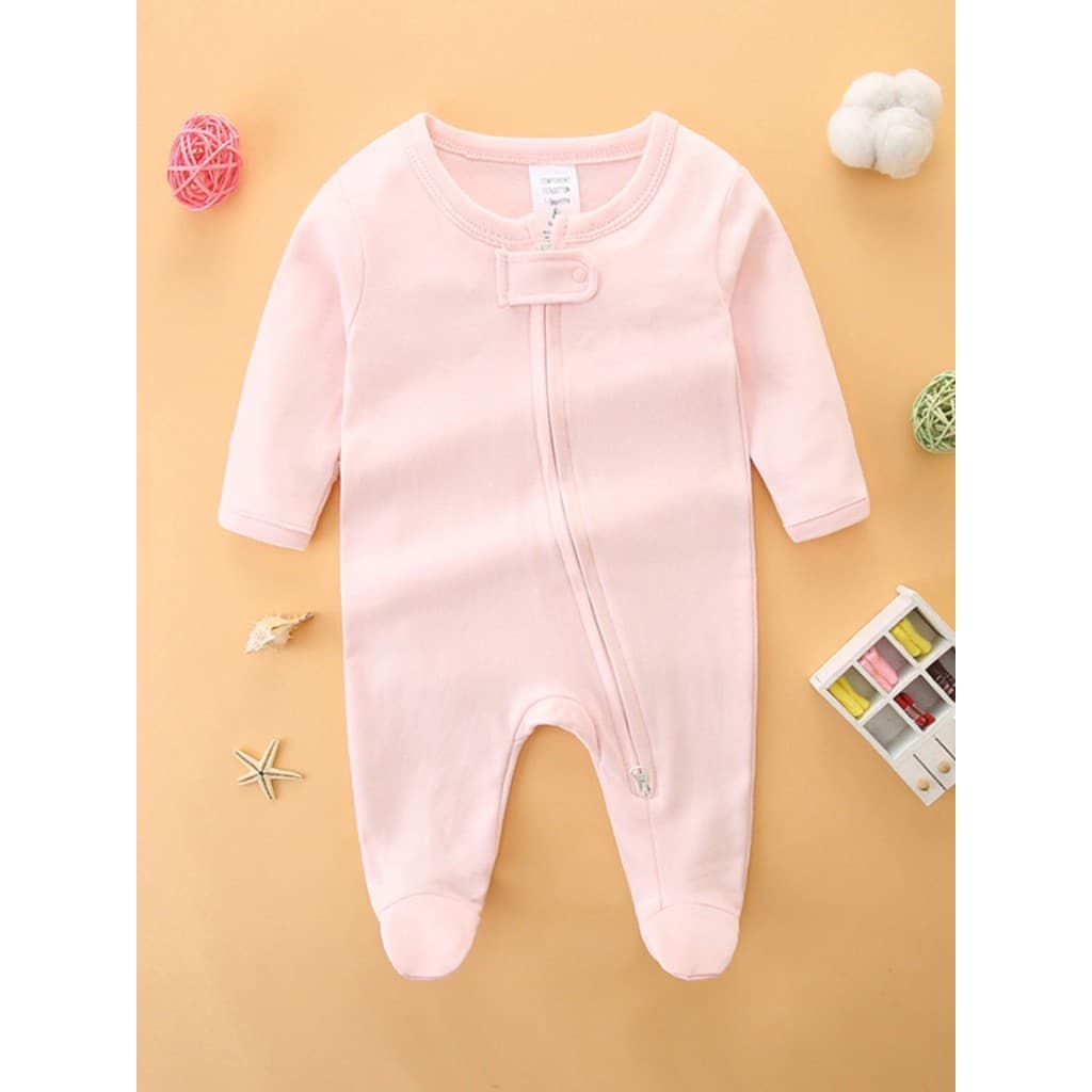 Macacão de bebê outono manga comprida recém-nascido macacão estilo zíper bebê menina rosa macacão bebê criança roupas de