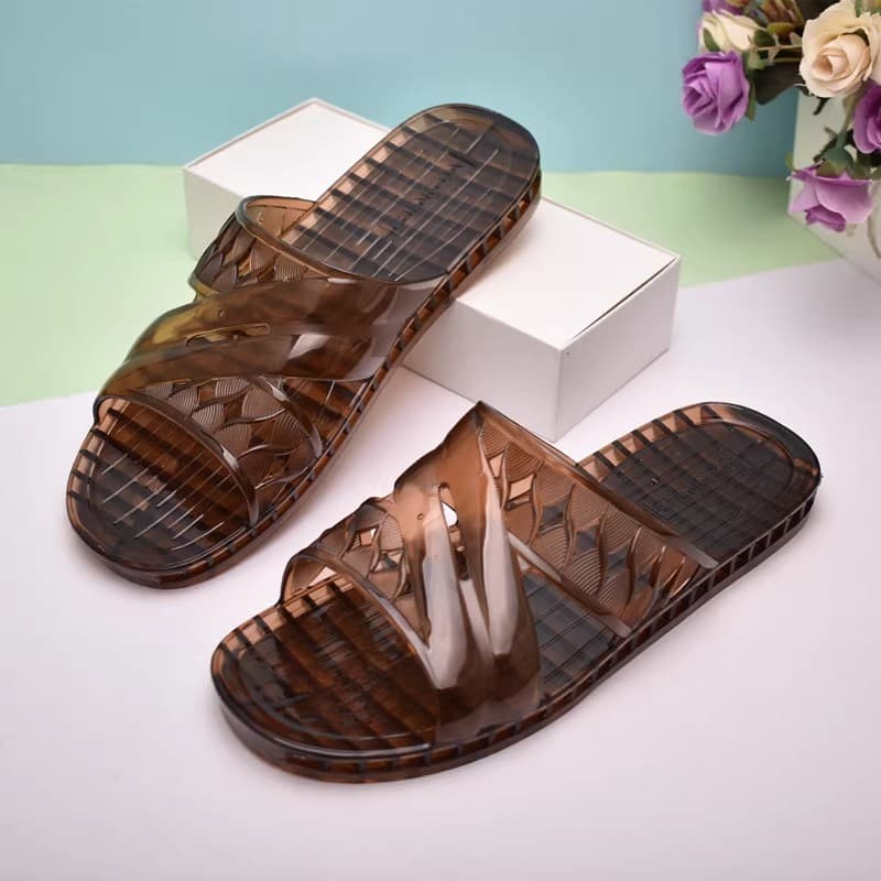 Verão feminino sapatos de cristal geléia sapatos à prova dwaterproof água antiderrapante chinelos femininos sandálias tr