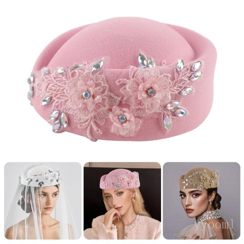 yyooml Strass Fascinator Chapéu Cocktail Party Costume Adereços Roleplay Headwear
