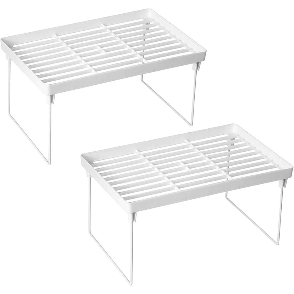 Conjunto de 2 Prateleiras de Armazenamento, Prateleira Branca com Drenagem para Colocar Copos, Papel Toalha, Temperos (g