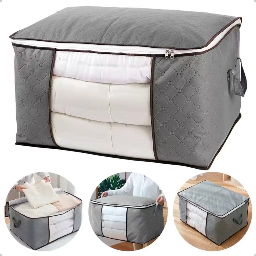 Caixa Saco Organizador Cobertor Casaco Guarda Roupa Ecológico Anti-Poeira Umidade Insetos Multiuso TOP CASA