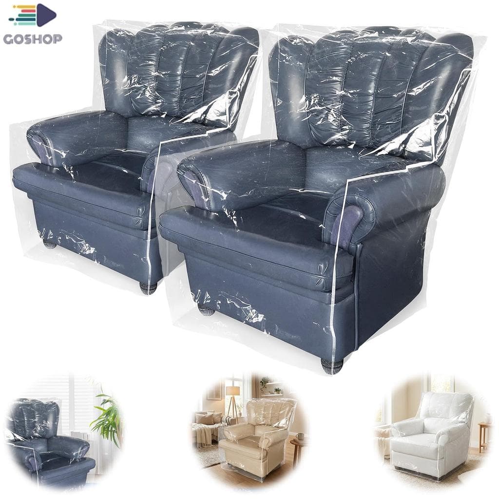 2 Pçs Capa De Poltrona De Plástico À Prova Dwaterproof Água Cadeira Clara De Poeira Sofá Slipcover Reclinável SHOPSBC517