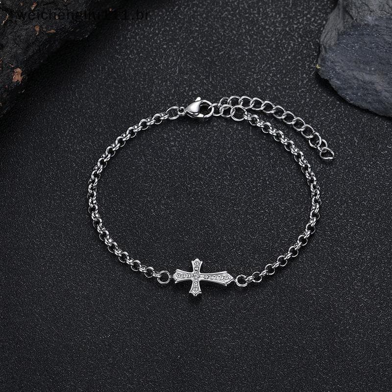 # weicheng Pulseira De Casal Com Cruz Retrô Personalizada Para Mulheres E Homens , Pulseiras Simples Ajustáveis , Joias