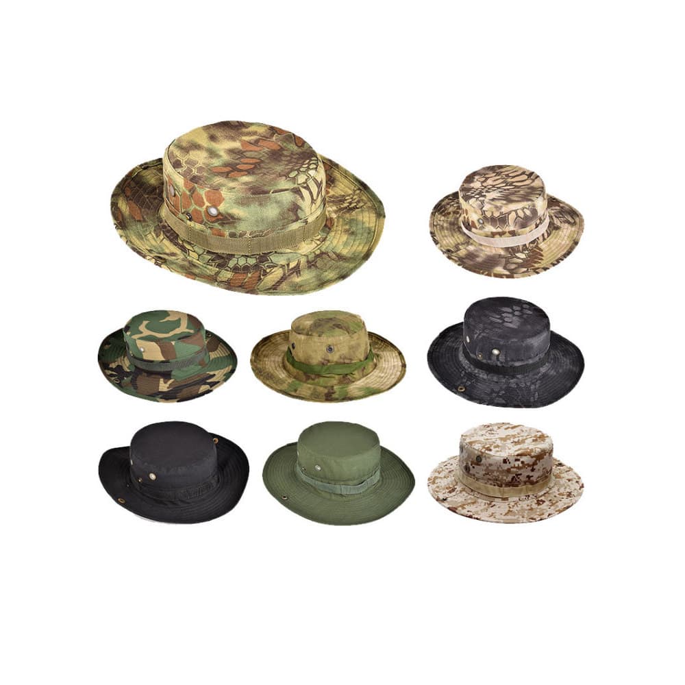 Camuflagem borda redonda chapéu verão tático ao ar livre respirável combate treinamento balde chapéu chapéu de sol Benny