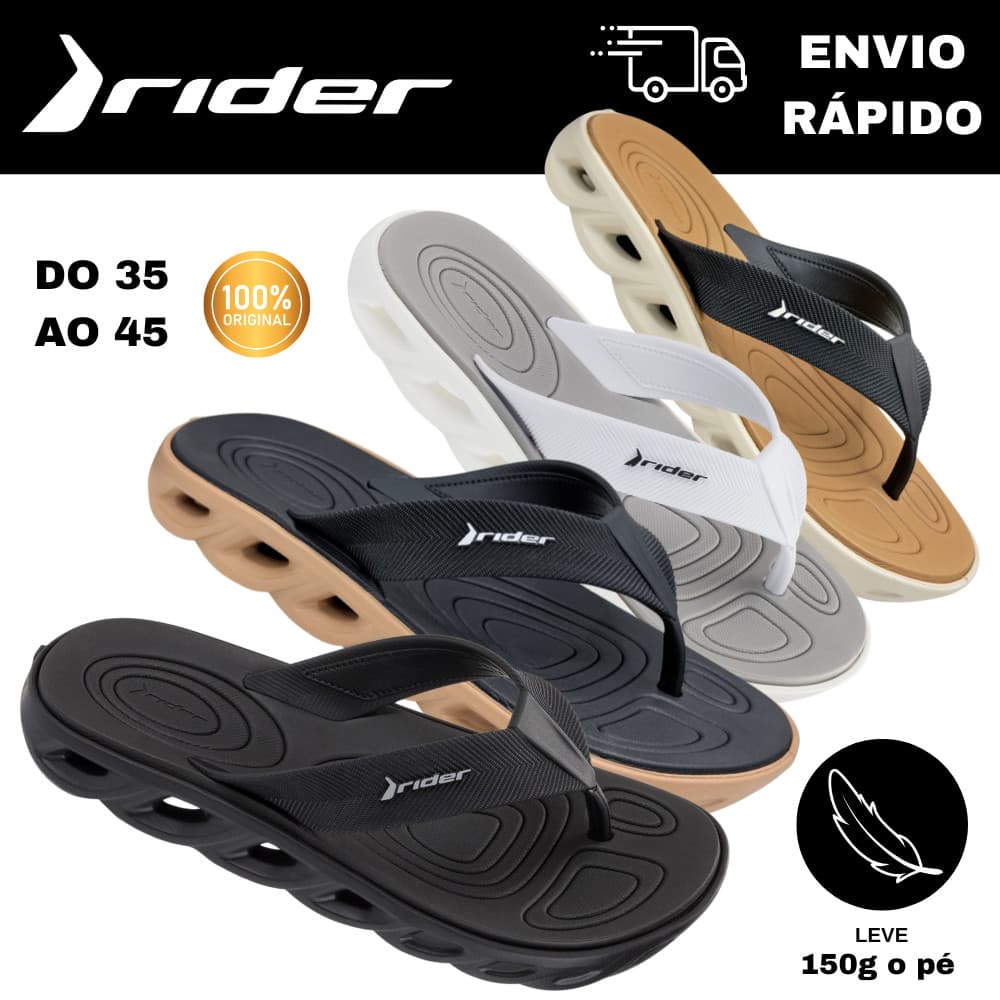 Chinelo Rider R Power Low Masculino Original Anatômico Leve Confortável Antiderrapante 12623