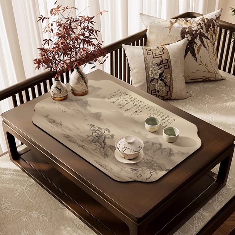 Mesa de chá estilo chinês corredor de mesa Zen uma pessoa tamanho pequeno tapete de mesa de chá pano Diatom lama absorve