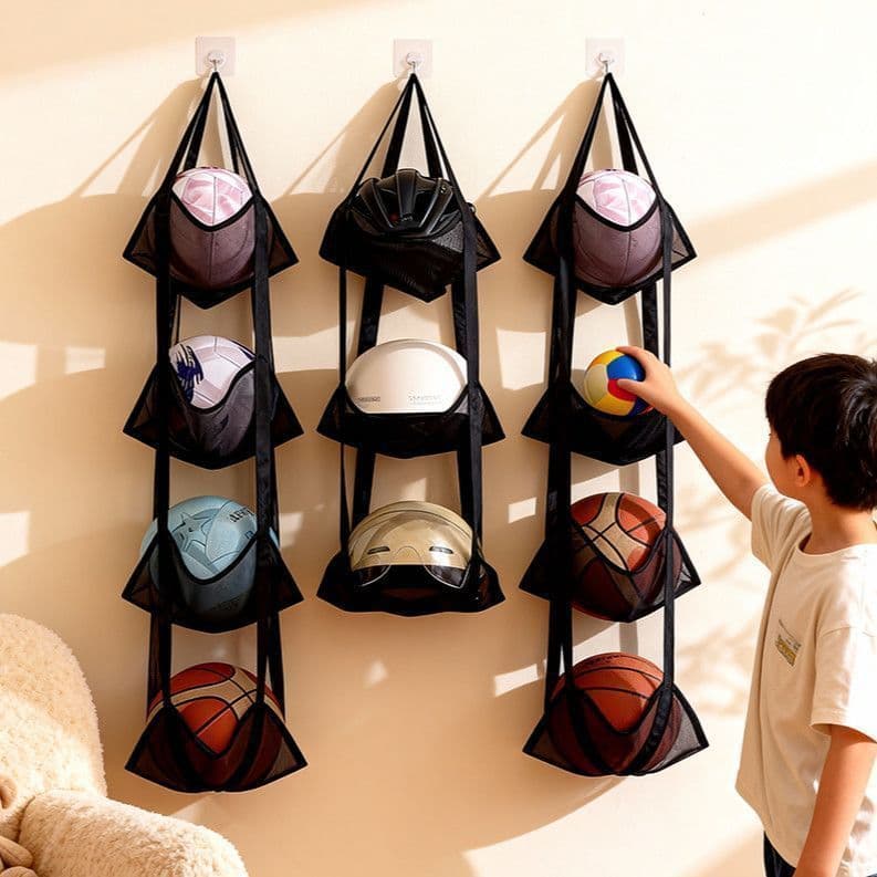 Saco Pendurado Para Armazenamento De Bolas , rack De Futebol , Porta-Organizador De Brinquedos E Bonecas