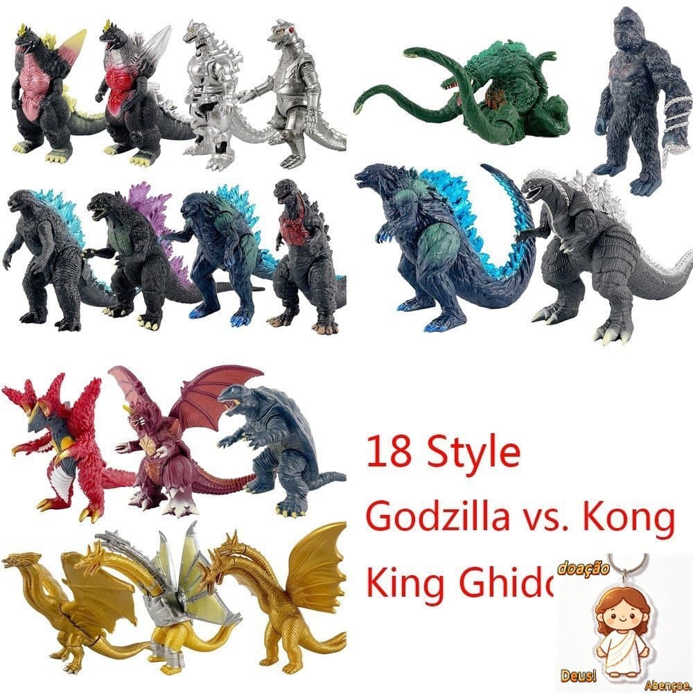 18 Estilo Godzilla : Rei Dos Monstros Figura King Kong Gold Ghidorah Mecha Biollante Gamera Destoroyah Figuras De Ação E