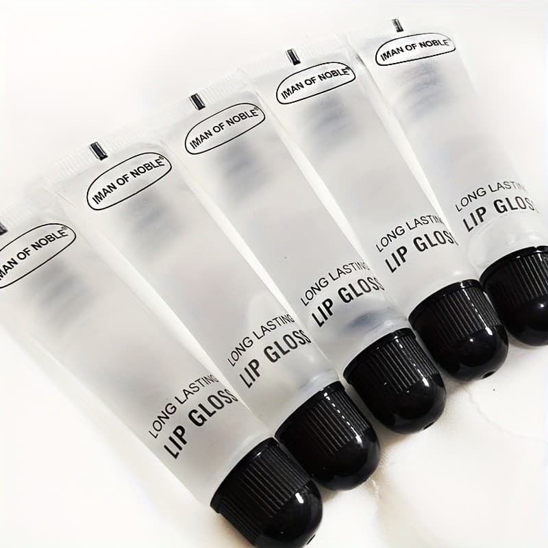 Esmalte labial transparente aleatório de longa duração de 5 unidades, esmalte labial não pegajoso, óleo labial transpare