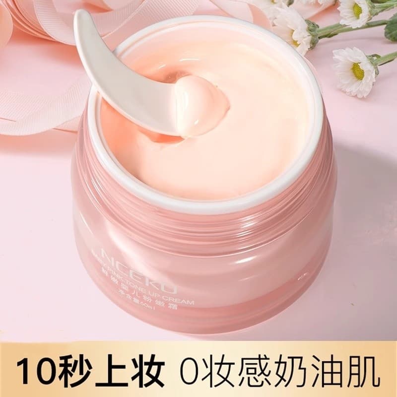 Brilho de água bebê rosa macio creme de maquiagem rosto feminino Nude Base de maquiagem creme corretivo iluminar tom de