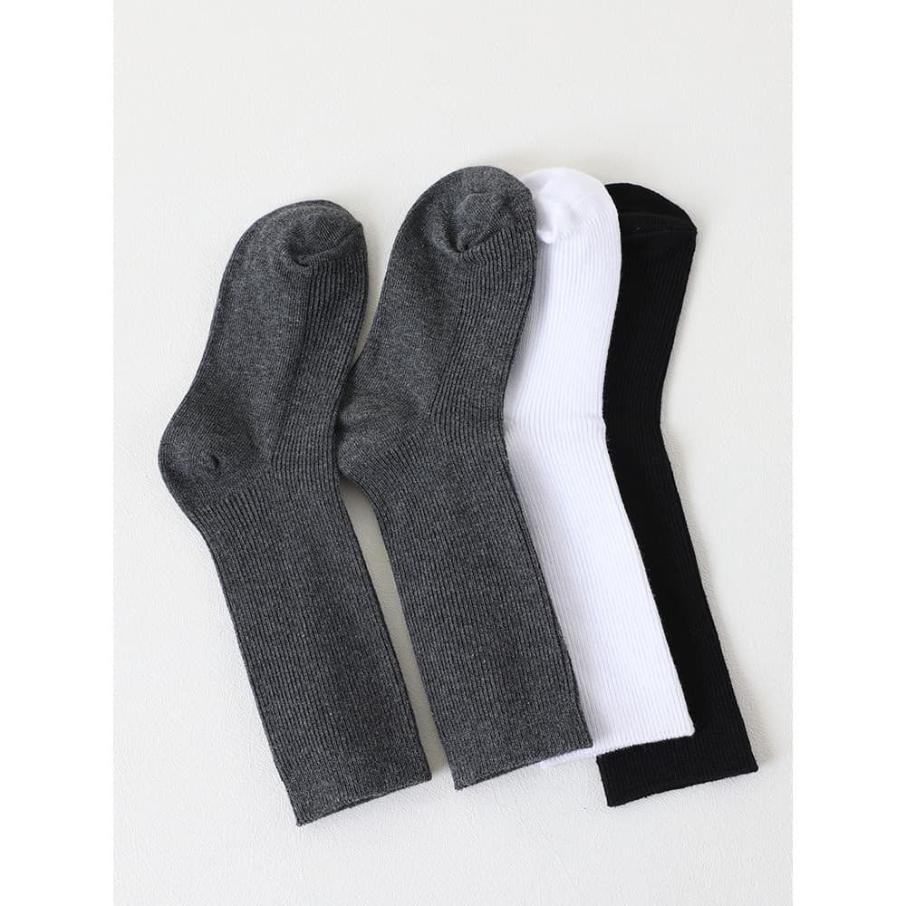 Meninas meias de meia perna cinza escuro bezerro meias primavera verão estilo Preppy meias de perna média branco meninos