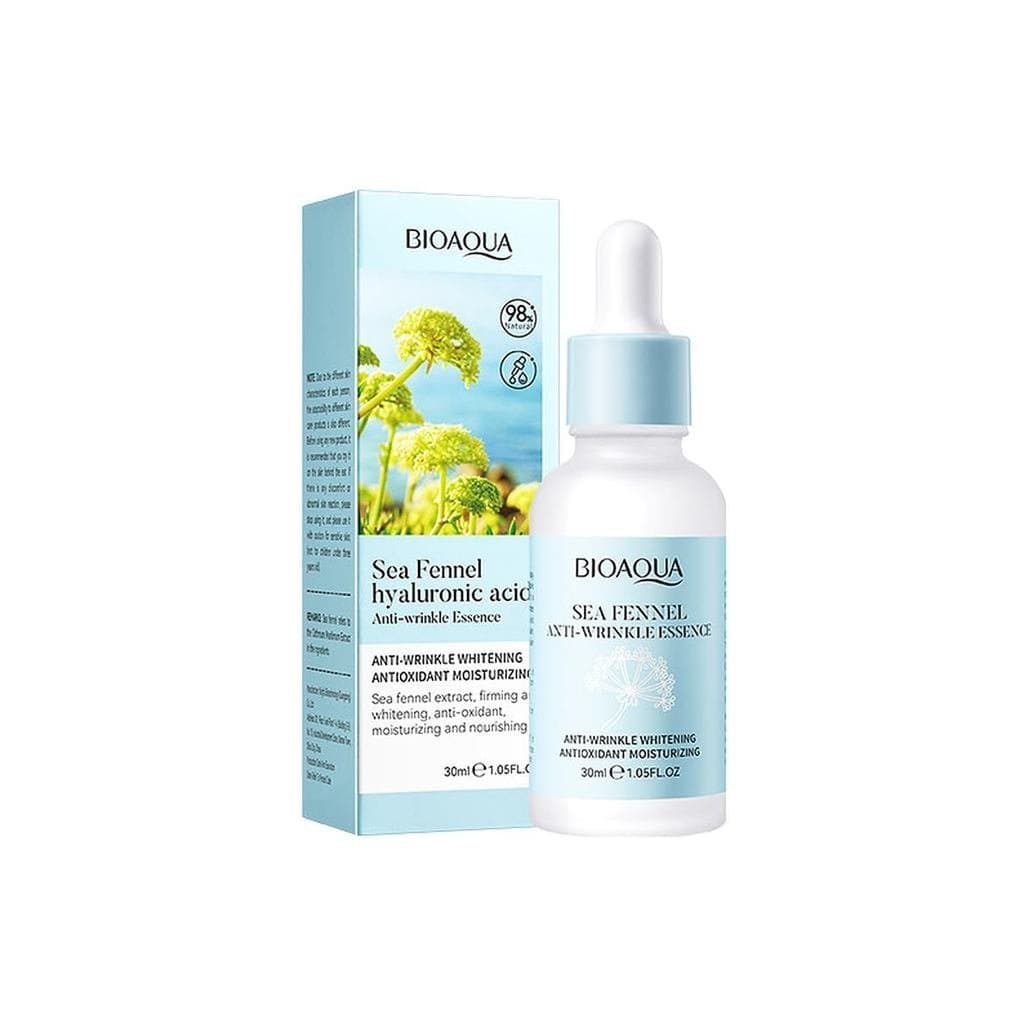 Essência Facial de Funcho Marinho BIOAQUA com Ácido Hialurônico, Antienvelhecimento, Hidratante e Antioxidante 30ml