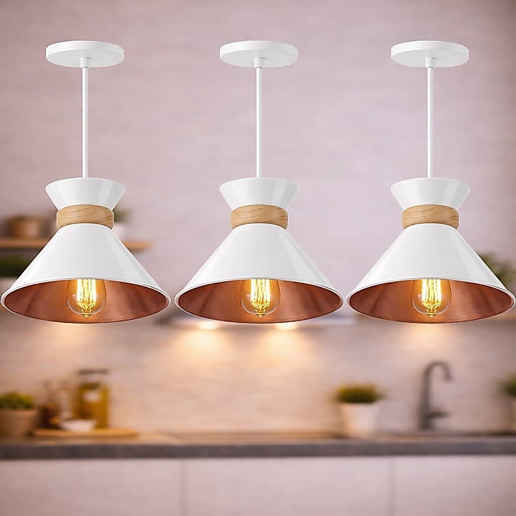 Kit 3Lustre Pendente Luminária de Teto Aurora Moderna para Sala Cozinha Quarto Balcão casa apartamento