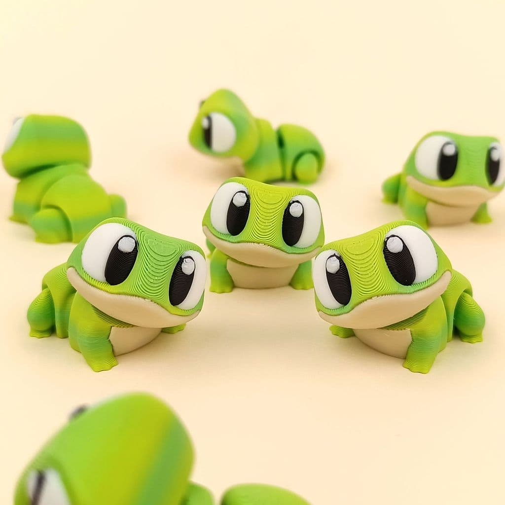 Impressão 3D Sapo de olhos grandes fofo articulação de corpo inteiro simulação móvel brinquedo modelo de animal de estim