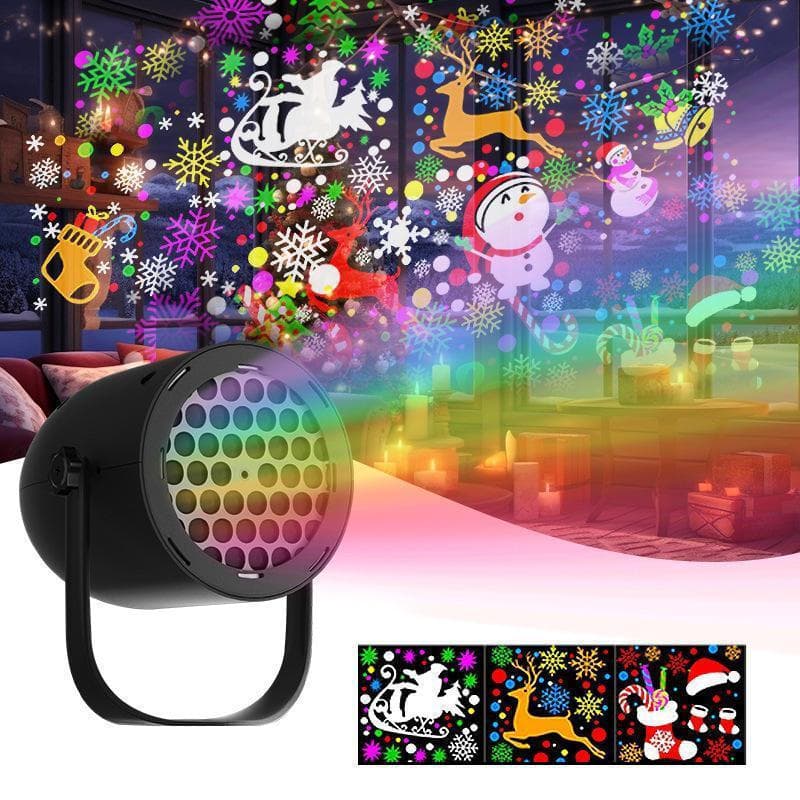 Luz de projeção LED de Natal 5V/1A, com 16 padrões, alimentada por USB, adequada para casa e carro, luz de projeção dinâ