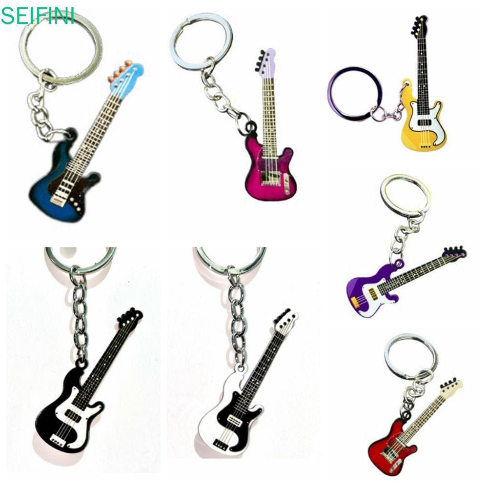 Chaveiro De Guitarra SEIFINI , Colorido Legal , Criativo De Instrumento Musical De Metal Hip Hop