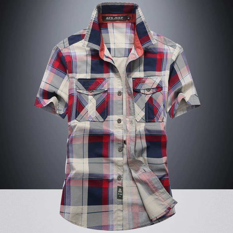 2025 verão xadrez camisa de manga curta estilo fino versão coreana na moda bonito solto tamanho grande Casual polegada c