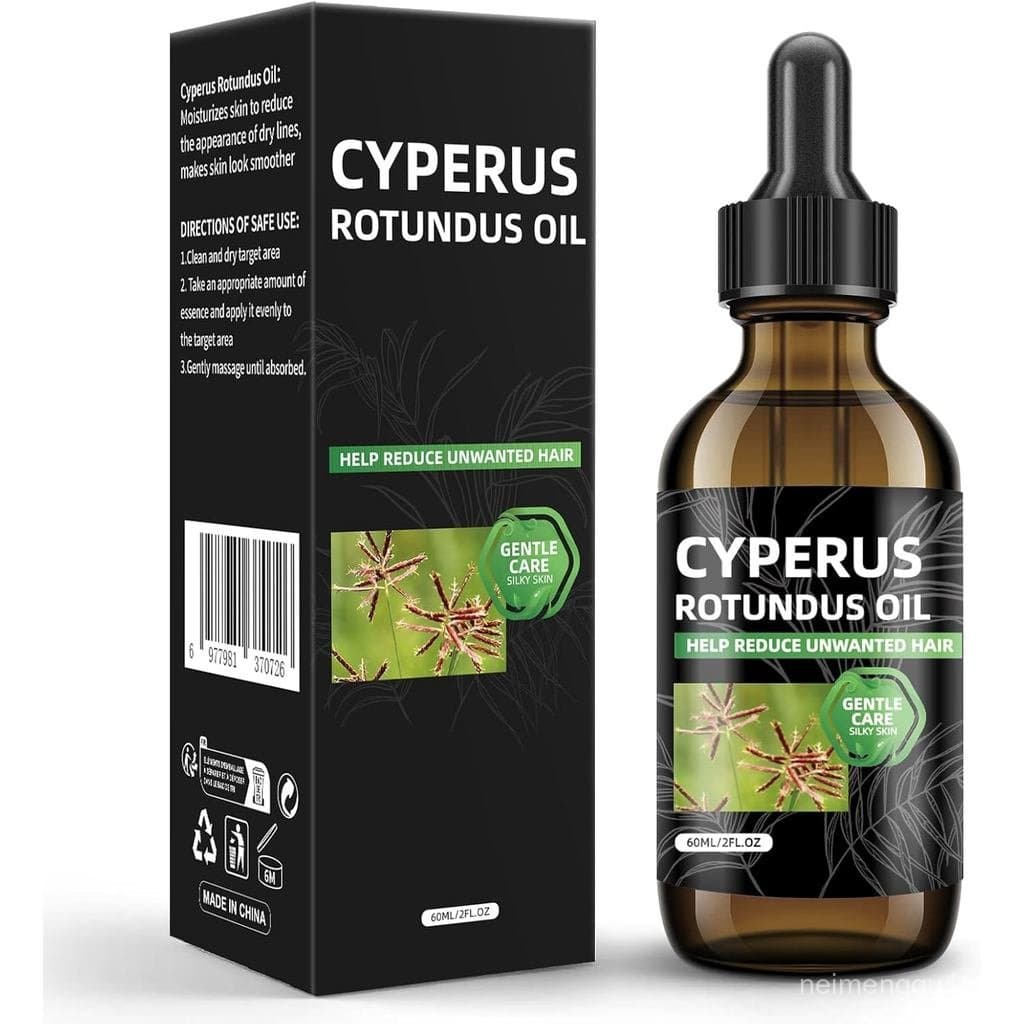 Óleo de Cyperus Rotundus para Remoção de Pelos, 60ml Óleo Natural de Cyperus Rotundus com Vitamina E - Reduz o Crescimen
