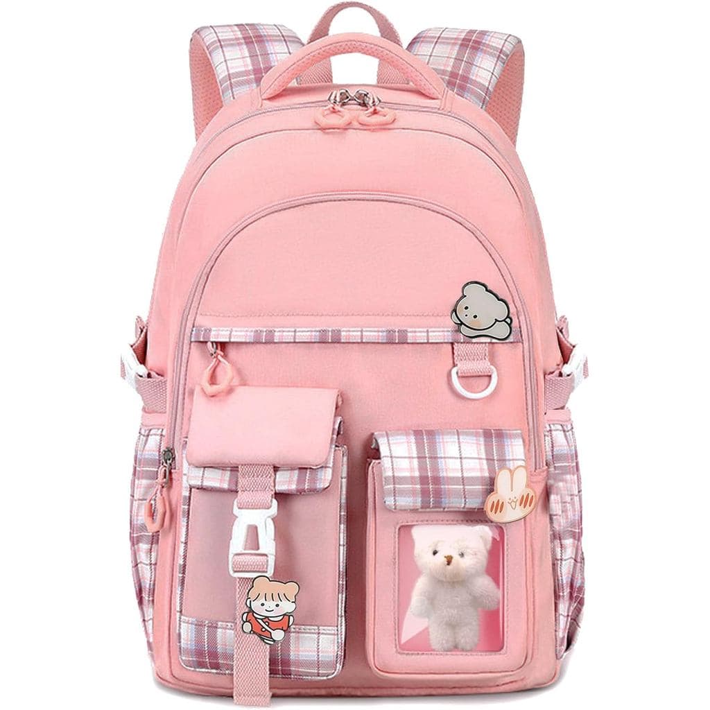 Mochila para Meninas PRLINJSK, Mochila Escolar Bonita para Meninas, Crianças e Adolescentes, Mochila Kawaii para o Ensin