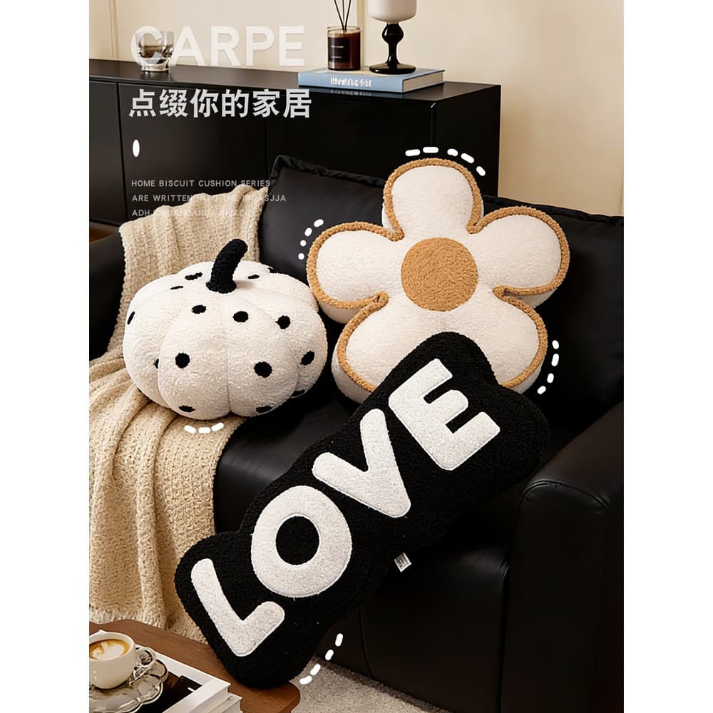 Ins estilo criativo carta de amor flor travesseiro almofada de pelúcia sofá decoração ins abóbora travesseiro série