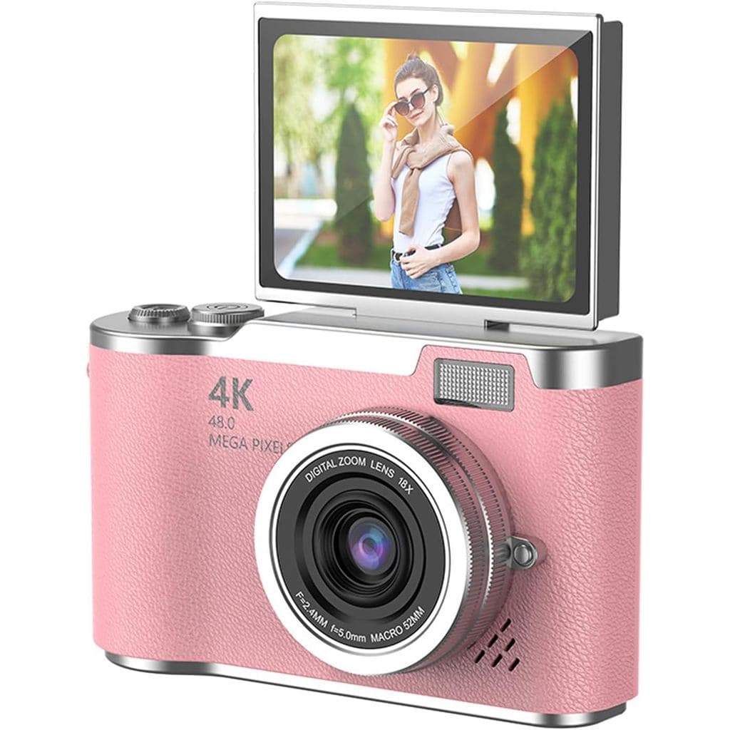 Câmera Digital, Câmera Digital Compacta 1080P HD 48MP com Tela Flip HD de 2,4 Polegadas, Luz de Preenchimento LED Integr
