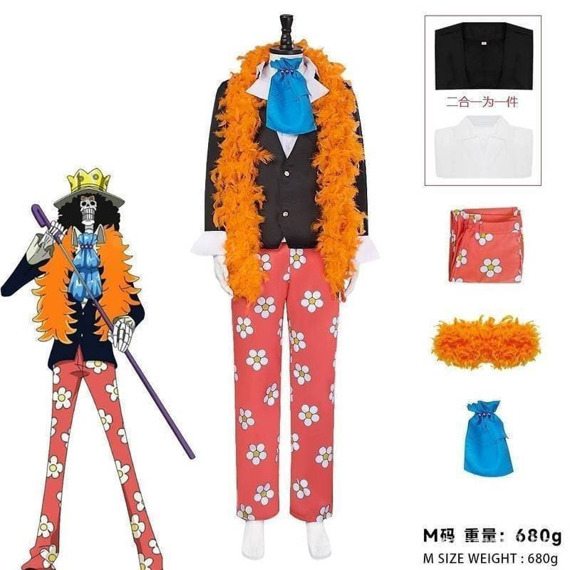 Fantasia de Cosplay do Brook de One Piece, Elemento Secundário, Traje Floral do Brook para Eventos de Quadrinhos t8D6 JC
