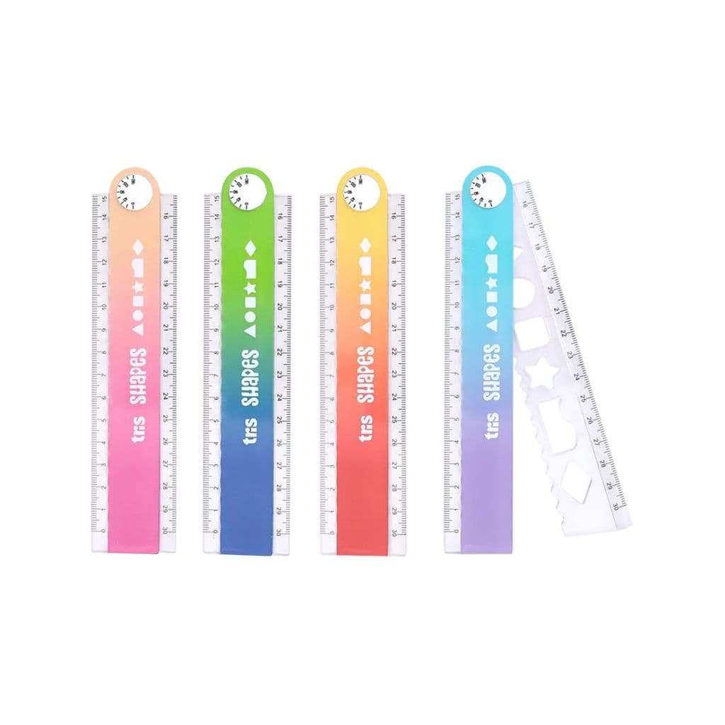 Régua Plástica Dobrável Shapes 30cm