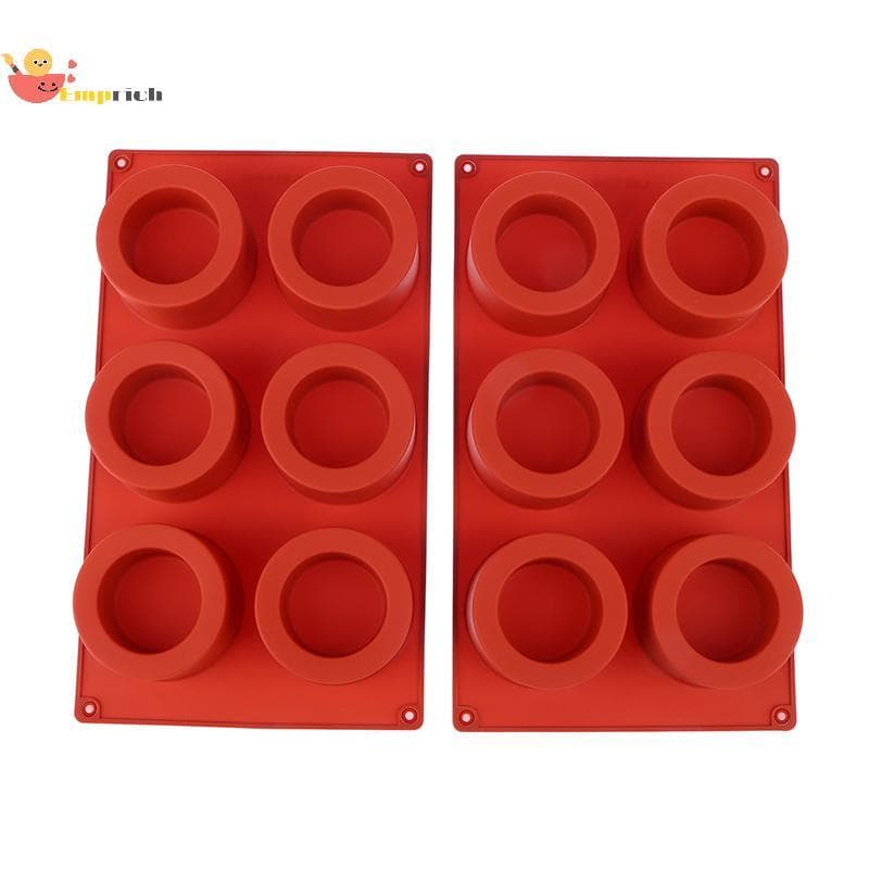 EMCH > 1Pc 6 Buracos Molde De Bolo Redondo Decoração Silicone DIY Bolos Ferramentas De Cozimento Mousse Sabão Moldes Ban