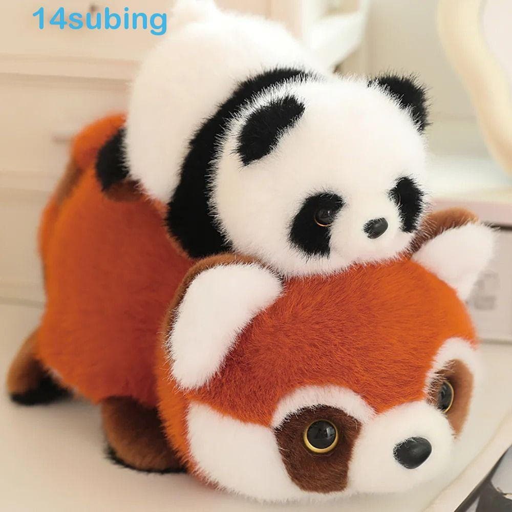 SUBING Brinquedos De Panda Reversíveis , Boneca De Pelúcia De Guaxinim Dupla Face 2 Em 1 , Travesseiro Macio Kawaii Tran
