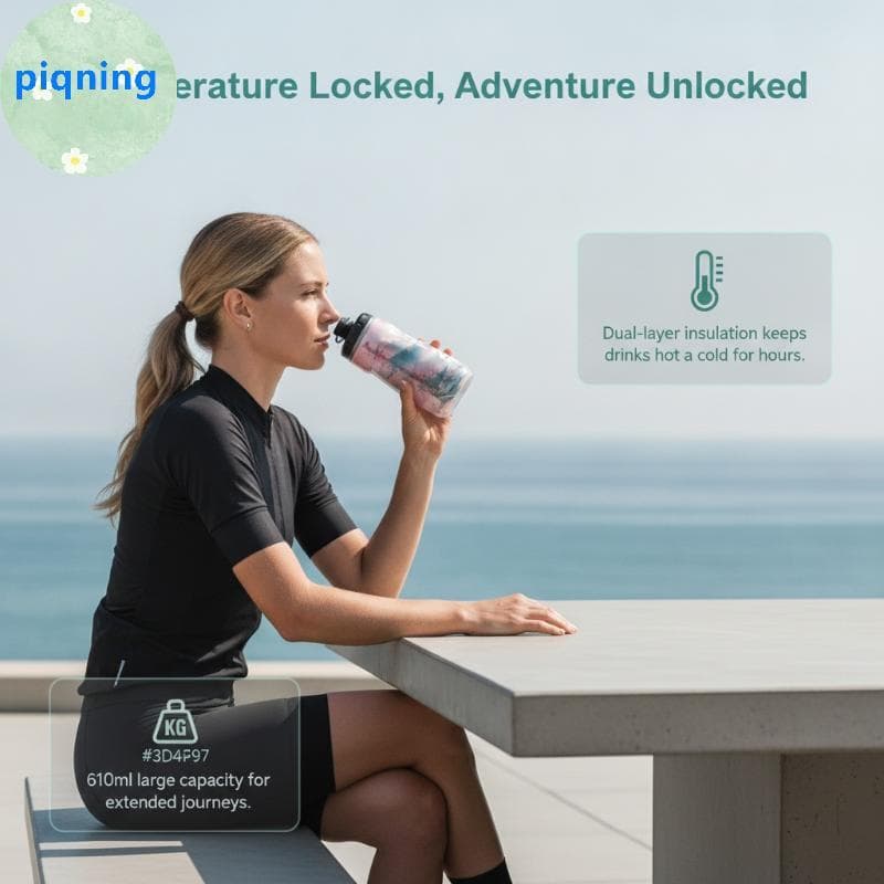 Piqning 610ml PP Isolado Garrafa De Água Para Bicicleta Resistente Ao Calor E Frio Bebida À Prova De Vazamento Corrida C