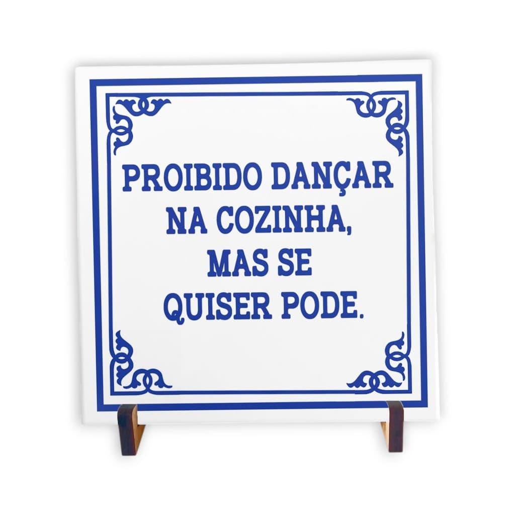 Azulejo Decorativo Cozinha | Proibido dançar na cozinha | Variação de Cor e Tamanho 15x15/20x20
