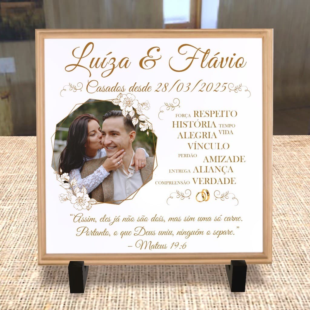 Azulejo Personalizado com Foto  Casamento/Bodas/Recem Casados
